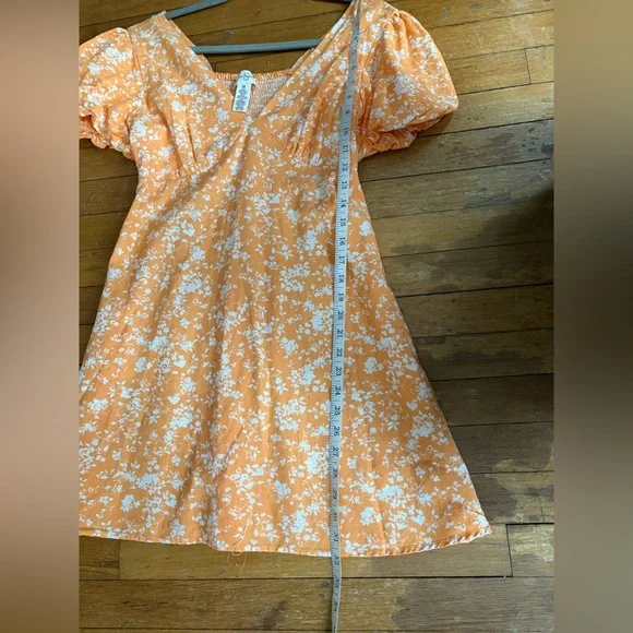 Jessica Simpson bright colorful orange mini dress spring flirty - Picture 7 of 7